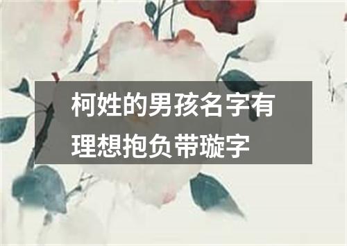 柯姓的男孩名字有理想抱负带璇字