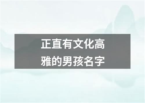 正直有文化高雅的男孩名字