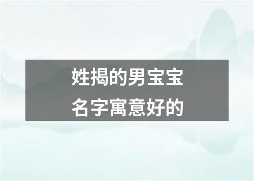 姓揭的男宝宝名字寓意好的