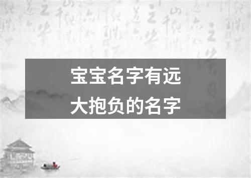 宝宝名字有远大抱负的名字