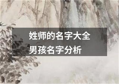 姓师的名字大全男孩名字分析