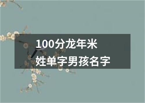 100分龙年米姓单字男孩名字