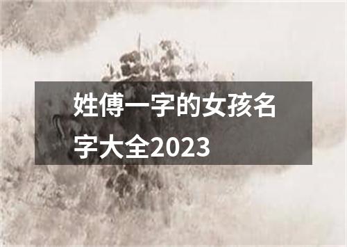 姓傅一字的女孩名字大全2023