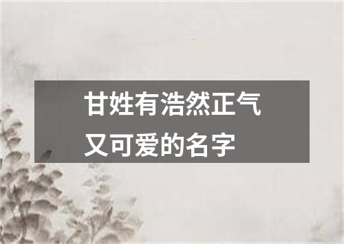 甘姓有浩然正气又可爱的名字