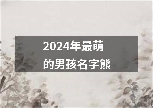 2024年最萌的男孩名字熊