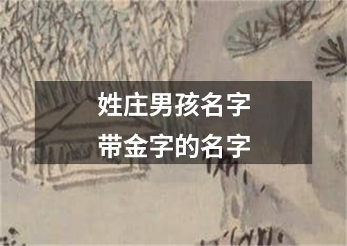 姓庄男孩名字带金字的名字