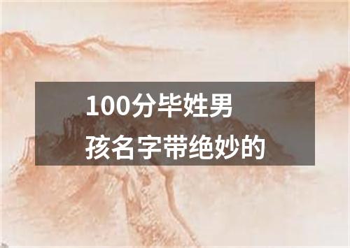 100分毕姓男孩名字带绝妙的