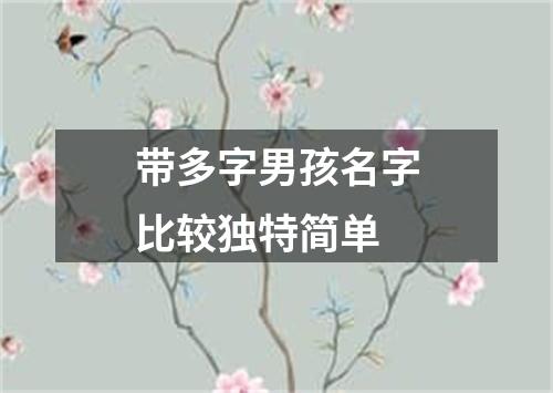 带多字男孩名字比较独特简单