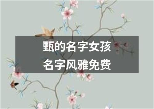 甄的名字女孩名字风雅免费