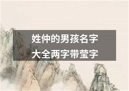 姓仲的男孩名字大全两字带莹字