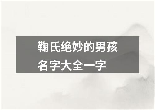 鞠氏绝妙的男孩名字大全一字