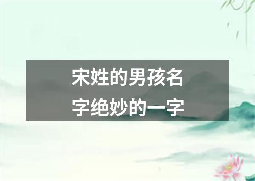 宋姓的男孩名字绝妙的一字