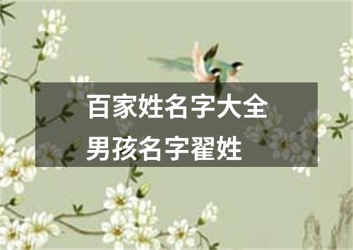 百家姓名字大全男孩名字翟姓