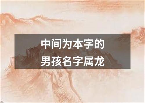 中间为本字的男孩名字属龙