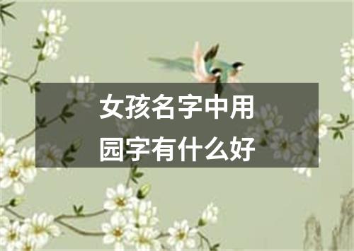 女孩名字中用园字有什么好