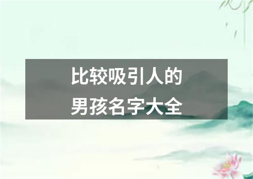 比较吸引人的男孩名字大全