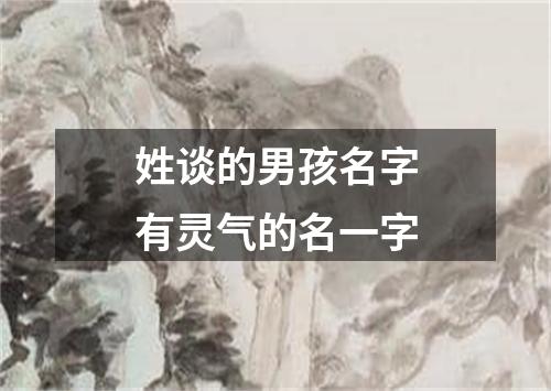 姓谈的男孩名字有灵气的名一字