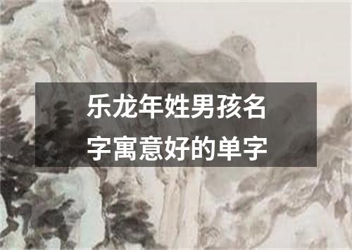 乐龙年姓男孩名字寓意好的单字