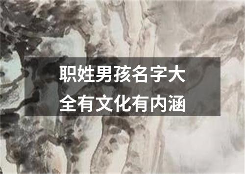 职姓男孩名字大全有文化有内涵