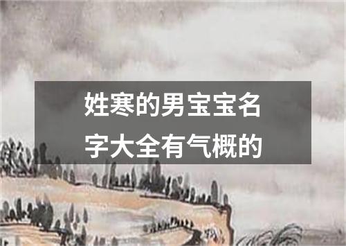 姓寒的男宝宝名字大全有气概的