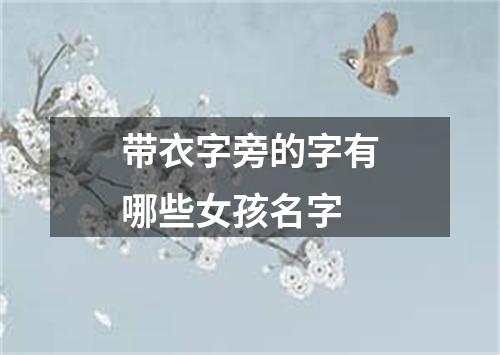 带衣字旁的字有哪些女孩名字