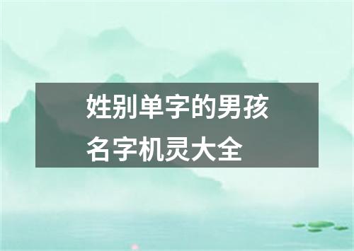 姓别单字的男孩名字机灵大全