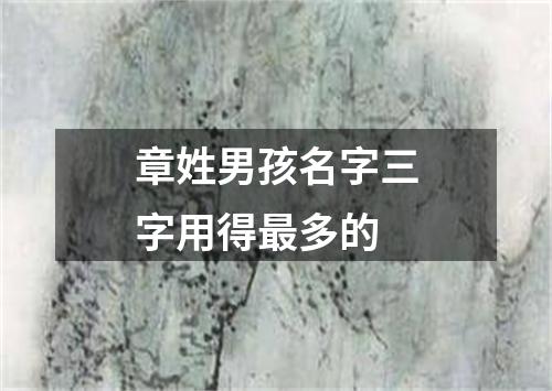 章姓男孩名字三字用得最多的