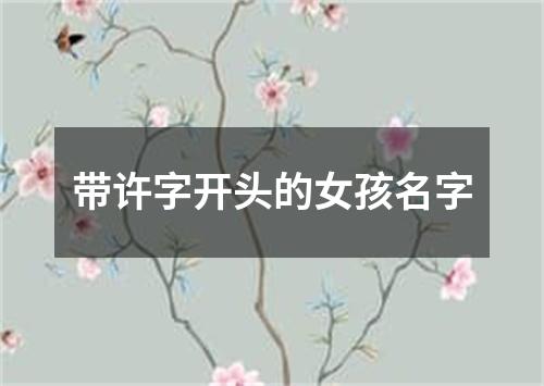 带许字开头的女孩名字