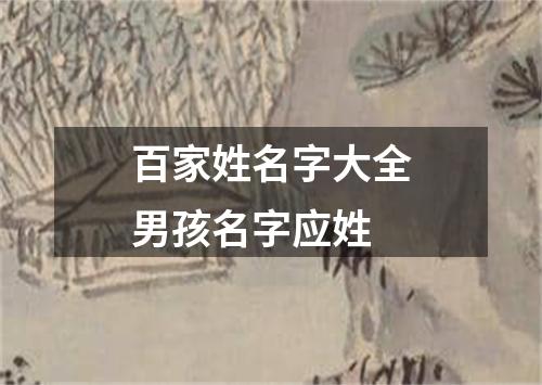 百家姓名字大全男孩名字应姓