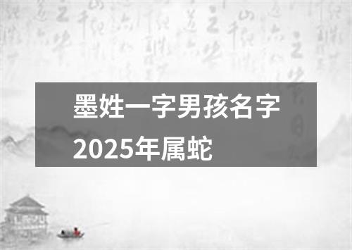 墨姓一字男孩名字2025年属蛇