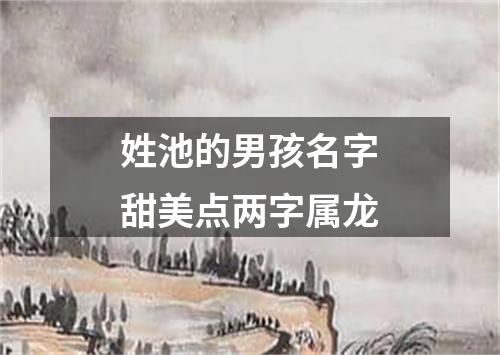 姓池的男孩名字甜美点两字属龙