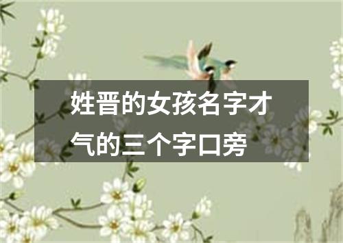 姓晋的女孩名字才气的三个字口旁