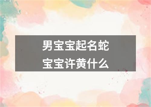 男宝宝起名蛇宝宝许黄什么