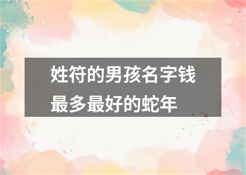 姓符的男孩名字钱最多最好的蛇年