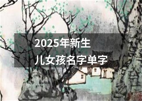 2025年新生儿女孩名字单字