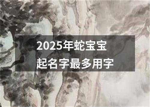 2025年蛇宝宝起名字最多用字