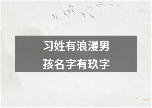 习姓有浪漫男孩名字有玖字