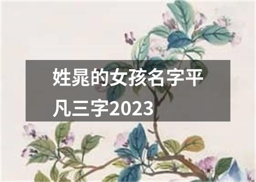 姓晁的女孩名字平凡三字2023
