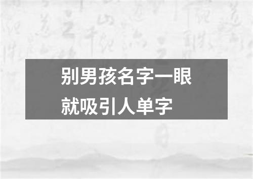 别男孩名字一眼就吸引人单字