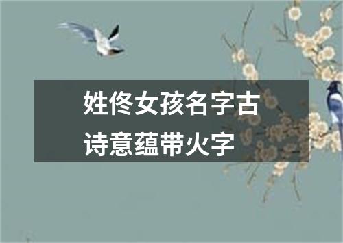 姓佟女孩名字古诗意蕴带火字