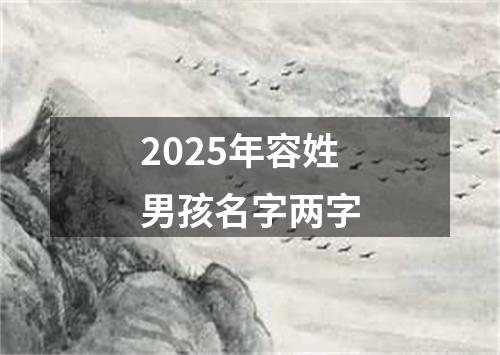 2025年容姓男孩名字两字