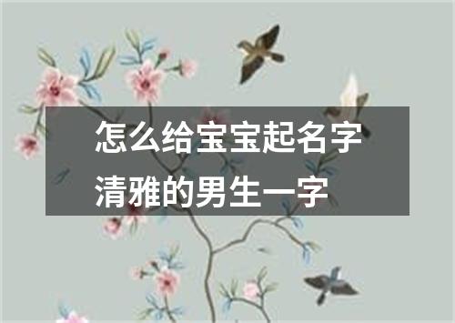 怎么给宝宝起名字清雅的男生一字