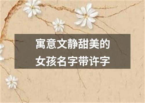 寓意文静甜美的女孩名字带许字
