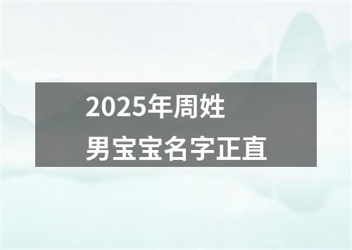 2025年周姓男宝宝名字正直