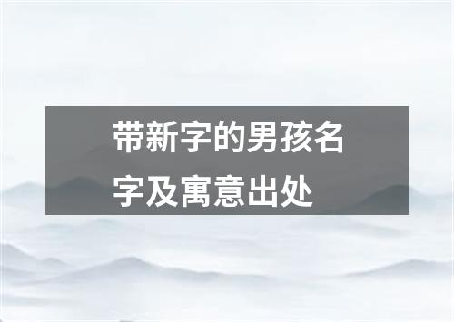 带新字的男孩名字及寓意出处