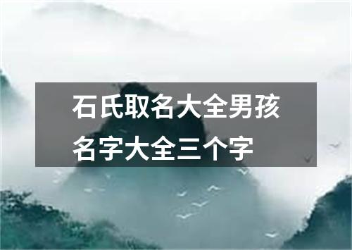 石氏取名大全男孩名字大全三个字