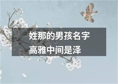 姓那的男孩名字高雅中间是泽