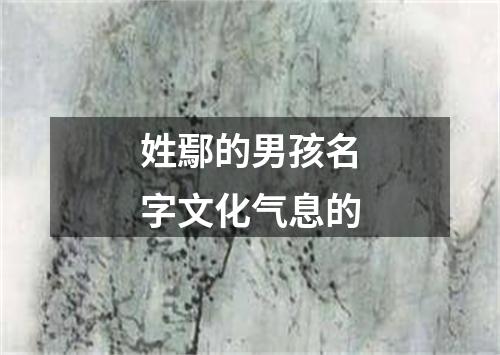 姓鄢的男孩名字文化气息的