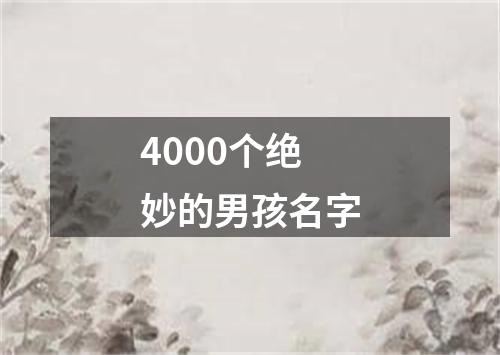 4000个绝妙的男孩名字