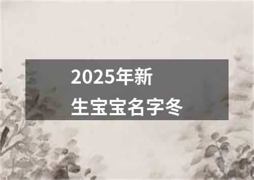 2025年新生宝宝名字冬